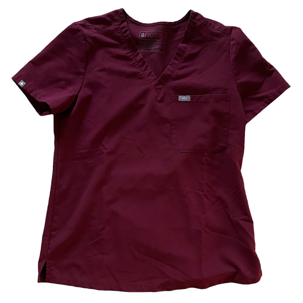 Burgundy Catarina One Pocket Scrub Top Size Small
